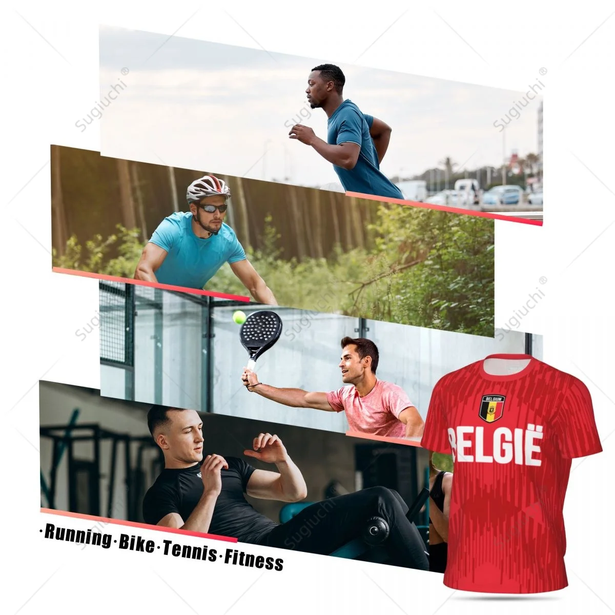 Camiseta con estampado 3D de Belgie Belgium para fanáticos, camiseta de malla para correr, bicicleta, fútbol, tenis, Fitness, deportes únicos