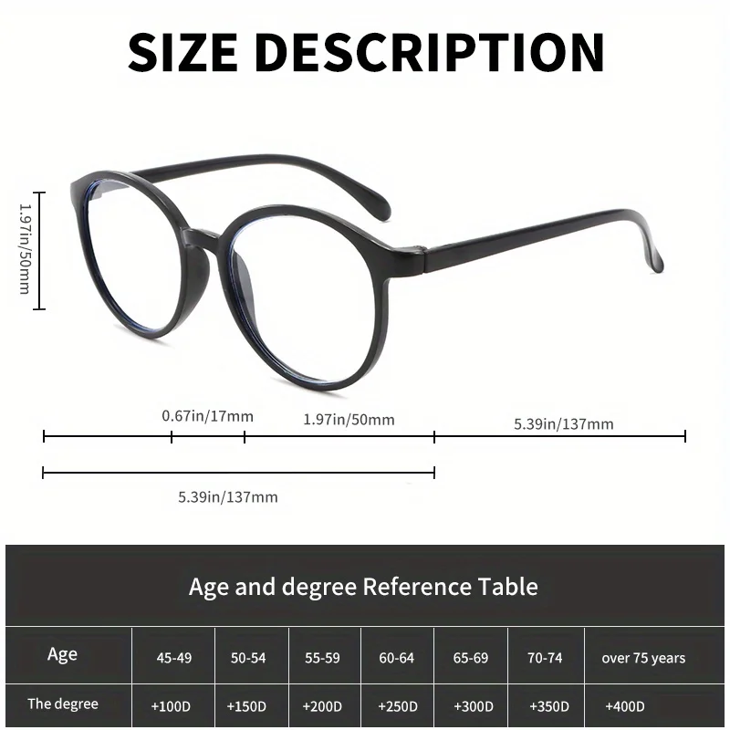8 Stück Unisex Ultraleichte Runde Brillen Anti-Blaulicht Computer-Lesebrille Modischer Optischer Rahmen – Detail 6