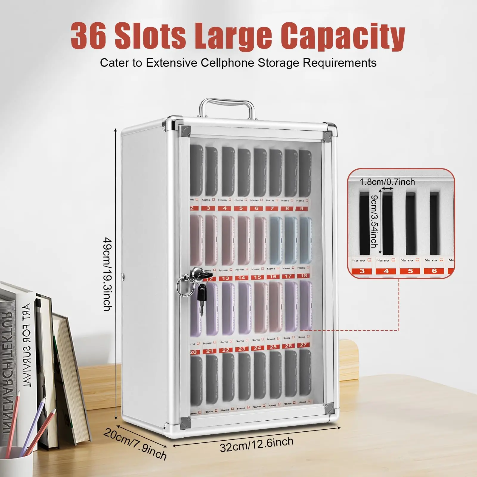 Замок для сотовых телефонов из алюминиевого сплава Шкаф для хранения сотового телефона с предохранительным замком Настенный шкафчик для мобильного телефона для классного сотового телефона S