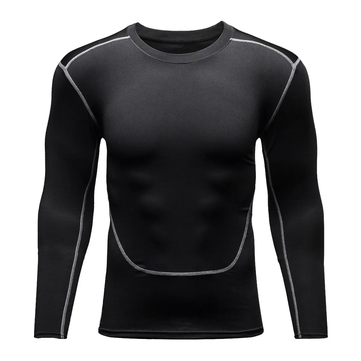 Camiseta deportiva de manga larga para hombre, ropa térmica para correr, culturismo muscular, gimnasio, medias de compresión de secado rápido, invierno