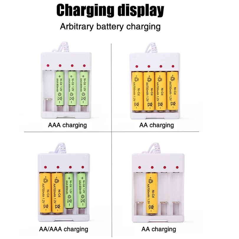 Universal USB Output 2 4 Slot Battery Charger Adapter For AA / AAA Battery Rechargeable Quick Charge Battery Charging Tools