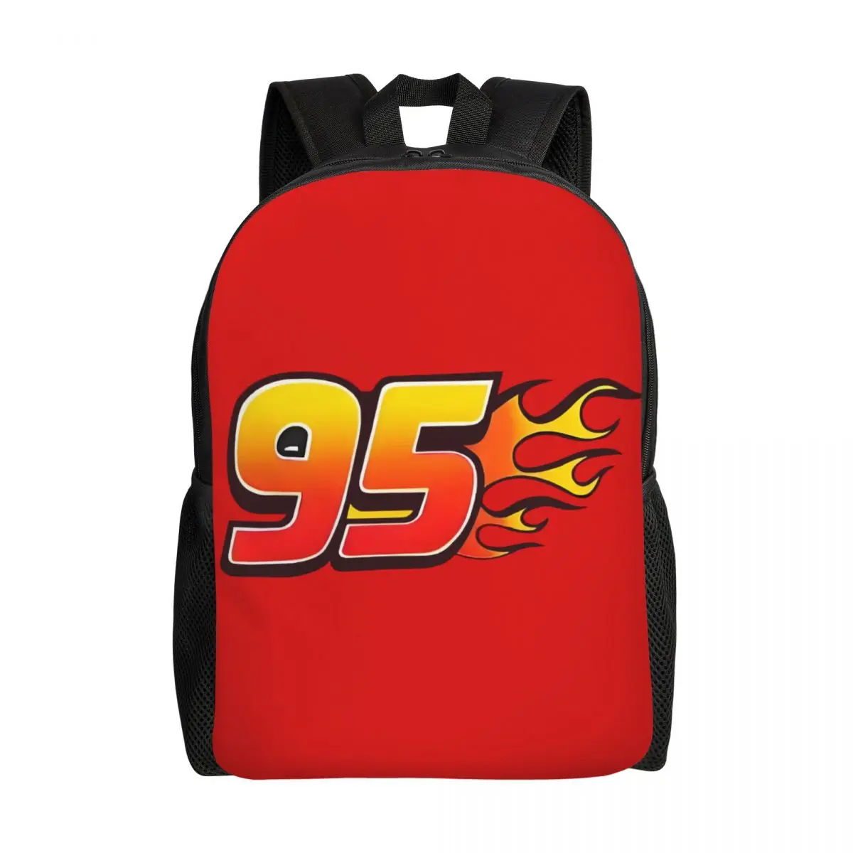 حقيبة ظهر مخصصة للسيارة 95 Lightning Mcqueen للنساء والرجال مقاومة للماء للمدرسة والكلية وسباق السيارات حقيبة كتب مطبوعة #1