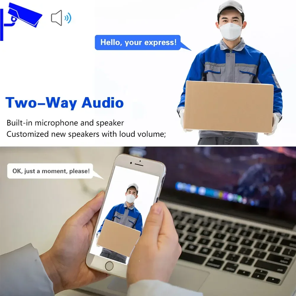 10CH 8MP POE Surveillance Camera CCTV System Camera H.265 4K Two-Way Audio NVR Human Detection Color Night Vision Security Set