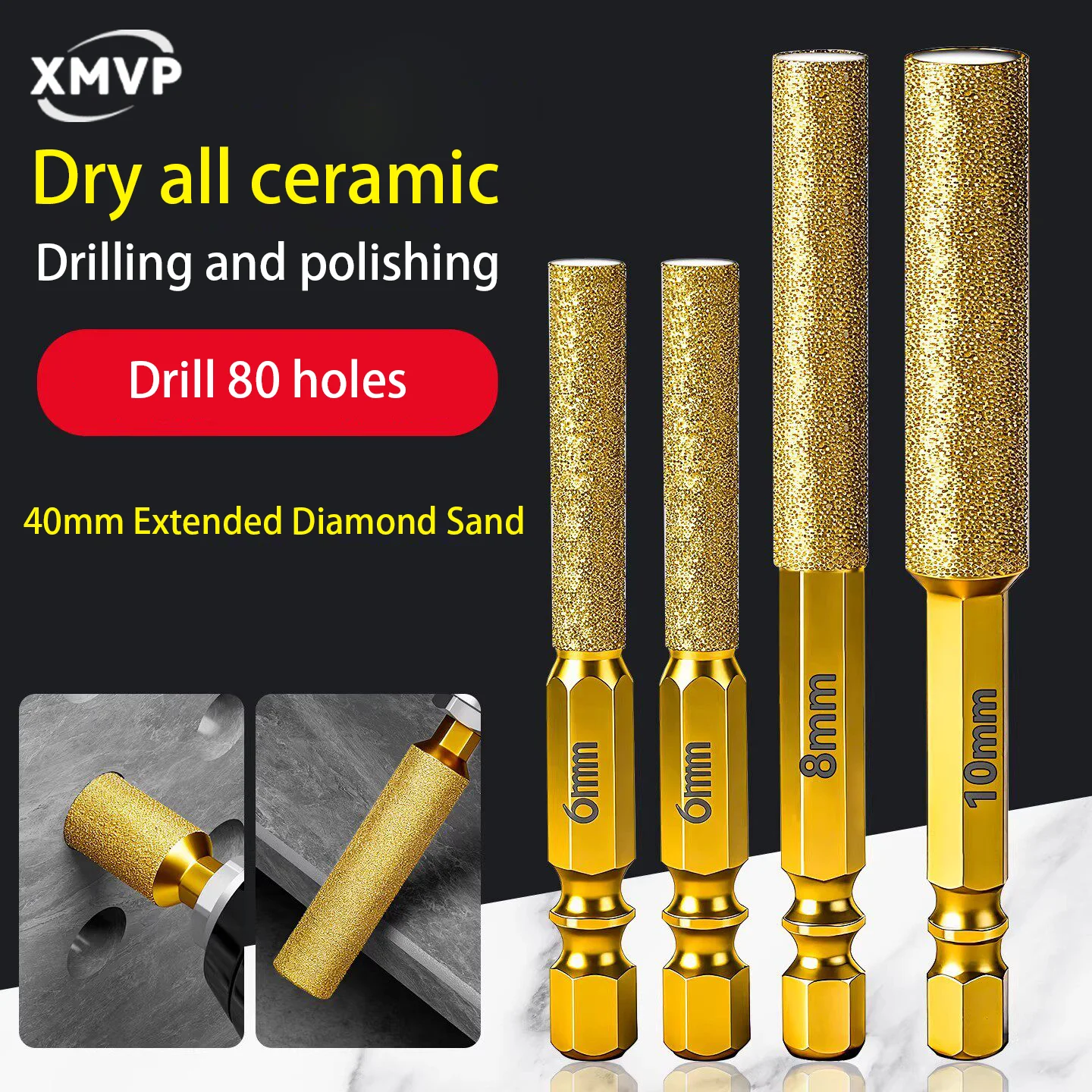

Dry drill bit, diamond trimming and polishing head, marble stone countertop, circular arc milling cutter head, grinding head, ho
