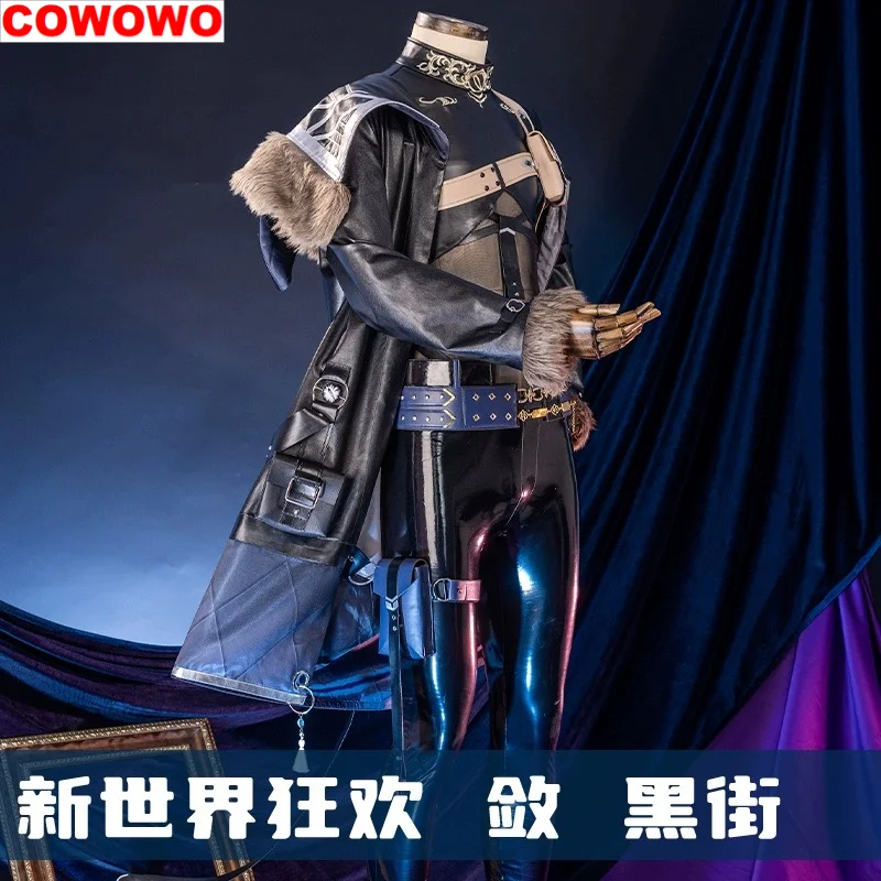 COWOWO Nu: Carnival Rei Black Street Detective Cosplay Costume Cos Game Anime Party Uniform Hallowen Play Role Clothes Clothing