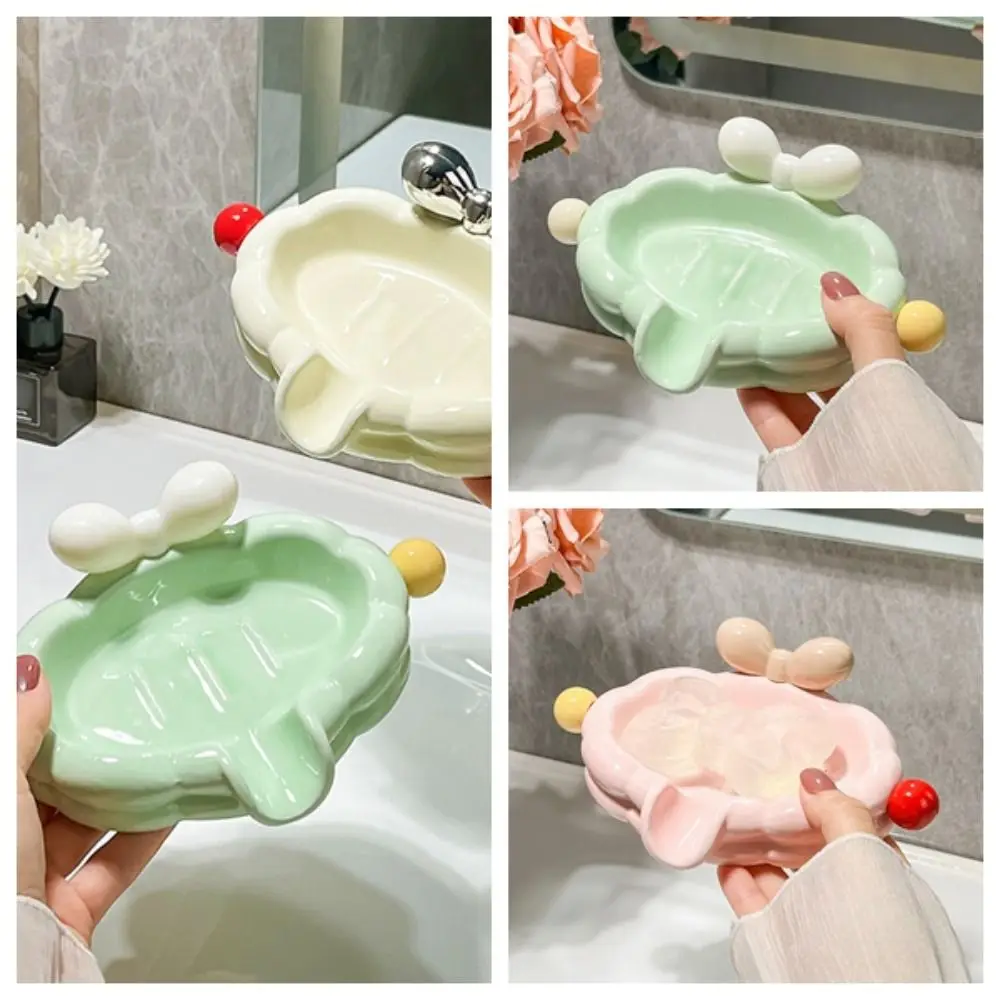 Cartoon Ceramic Soap Box Fashionable High Color Value Laundry Soap Tray Lightweight Luxury Simplicity Bathroom Shelf Restrooms