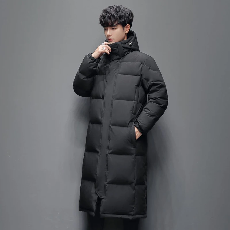 

Winter Trend New Parkas for Men Wind-Resistant Warm Outerwear Fashion Comfortable Male Cotton Jacket Thicken Hooded Mid-length