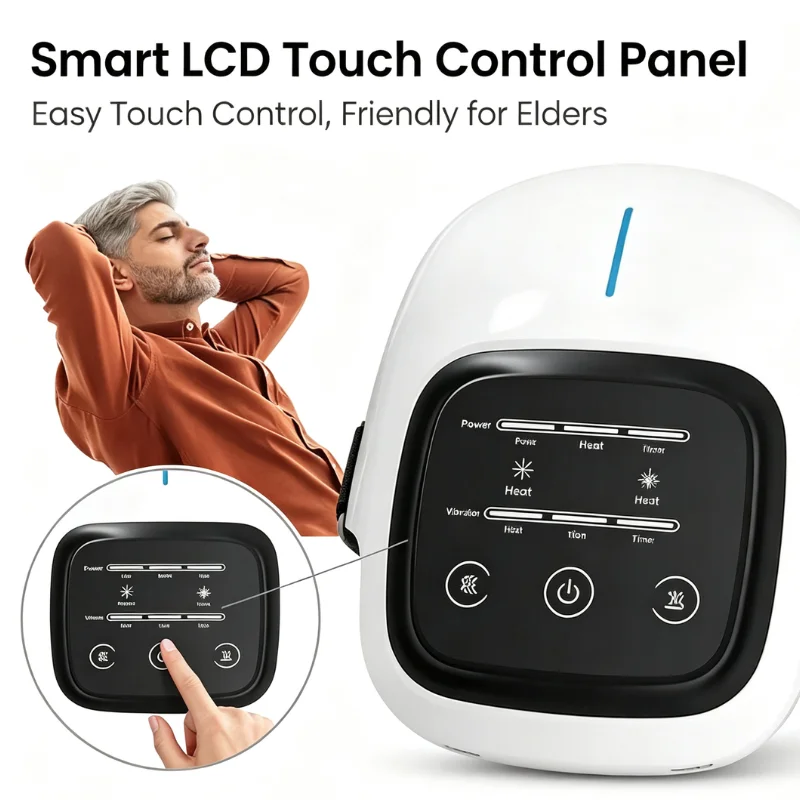 Cordless Knee Massage Tool Heat Vibration 3 Levels 10 Min Auto Off Relax Joint Stiff Discomfort Knee Care Home Use