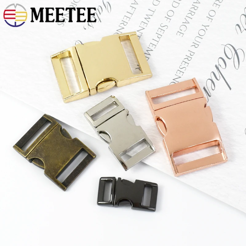 2/5Pcs Meetee 10-38mm Metal Backpack Strap Buckles Quick Side Release Buckle Bag Belt Clasp Dog Collar Lether Craft Accessories