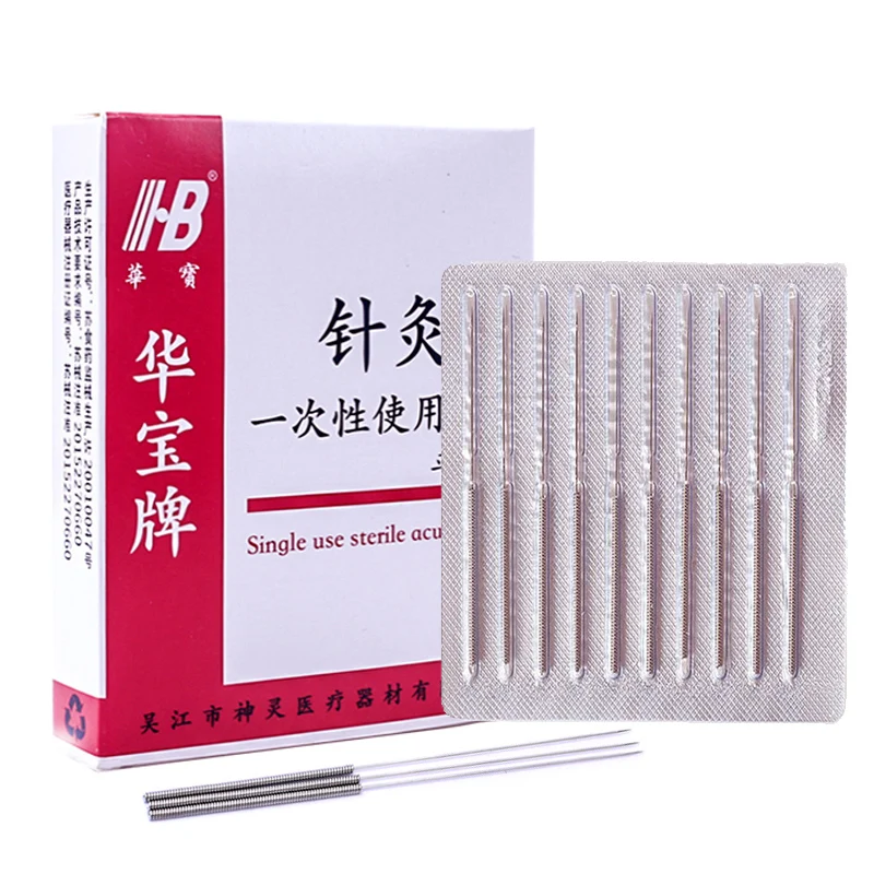 10Boxes Sterile Acupuncture Needle Disposable Chinese Medicine Non-silver Needle Filiform Needle Steel Flat Handle