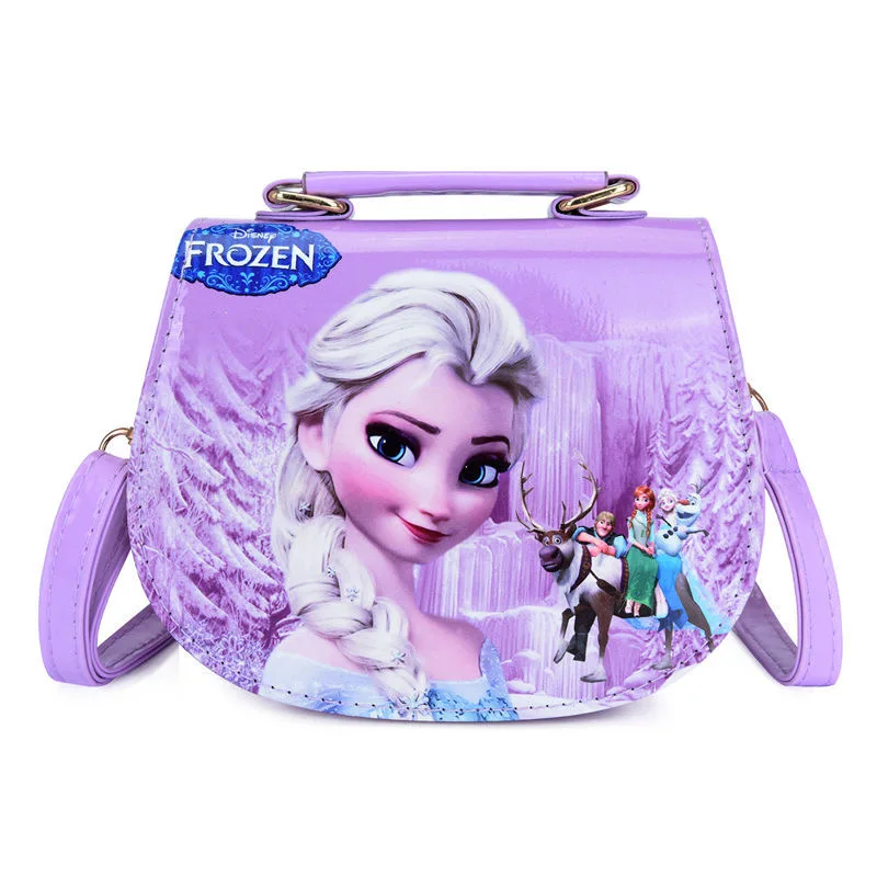 Disney Kindergarten Girl Frozen Princess Shoulder Bag PU Children cartoon Elsa Handbags Travel Outlet Crossbody Bag