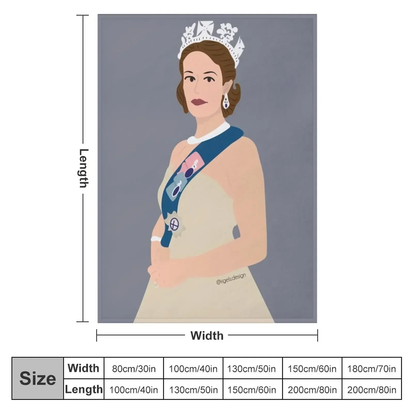 The Queen Lizzy Throw Blanket couch cozy soft plush fuzzy picnic outdoor blanket