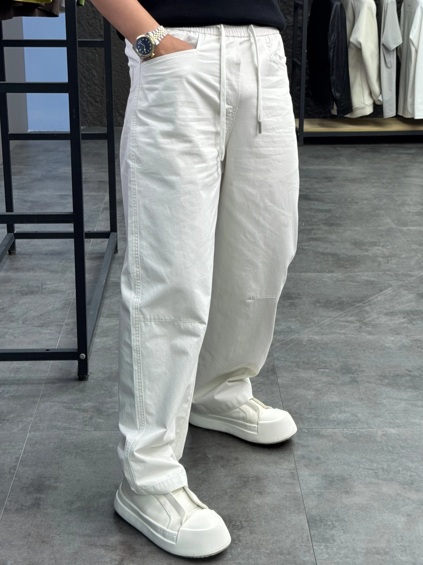 

Svip American Casual 100% Cotton Men's Loose Straight Leg Pants Spring Summer Thin Pure Color Comfortable Casual Trousers