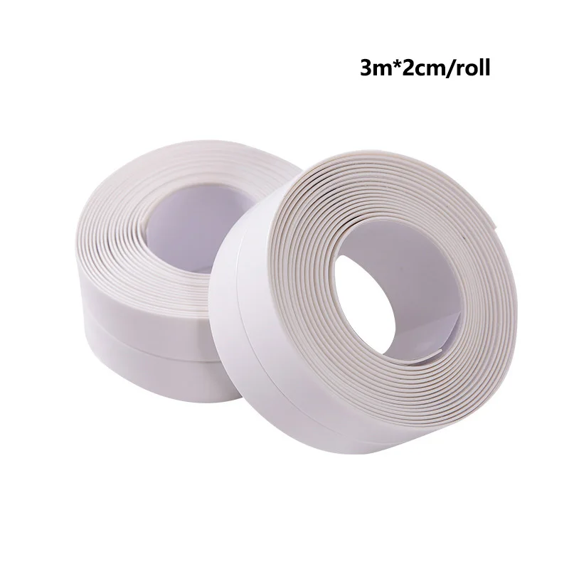 PVC Adhesive Sealing Strips para Banheiro, Adesivos de parede impermeáveis, Sink Edge Tape, Acessórios de cozinha, 1Pc