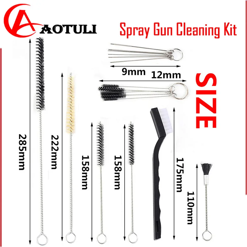 

Spray Gun Cleaning Kit 17 Piece of 1Set for Various Spray Guns Complete Clean HVLP Paint Guns Air Tools Gravity Detail Airbrush