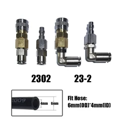 HPA (US) 2302 23-2 Foster Quick Disconnect QD Adapter With Push-In Pipe Fitting Assembly For 1/4Inch 6mm(OD) 4mm(ID) Hose