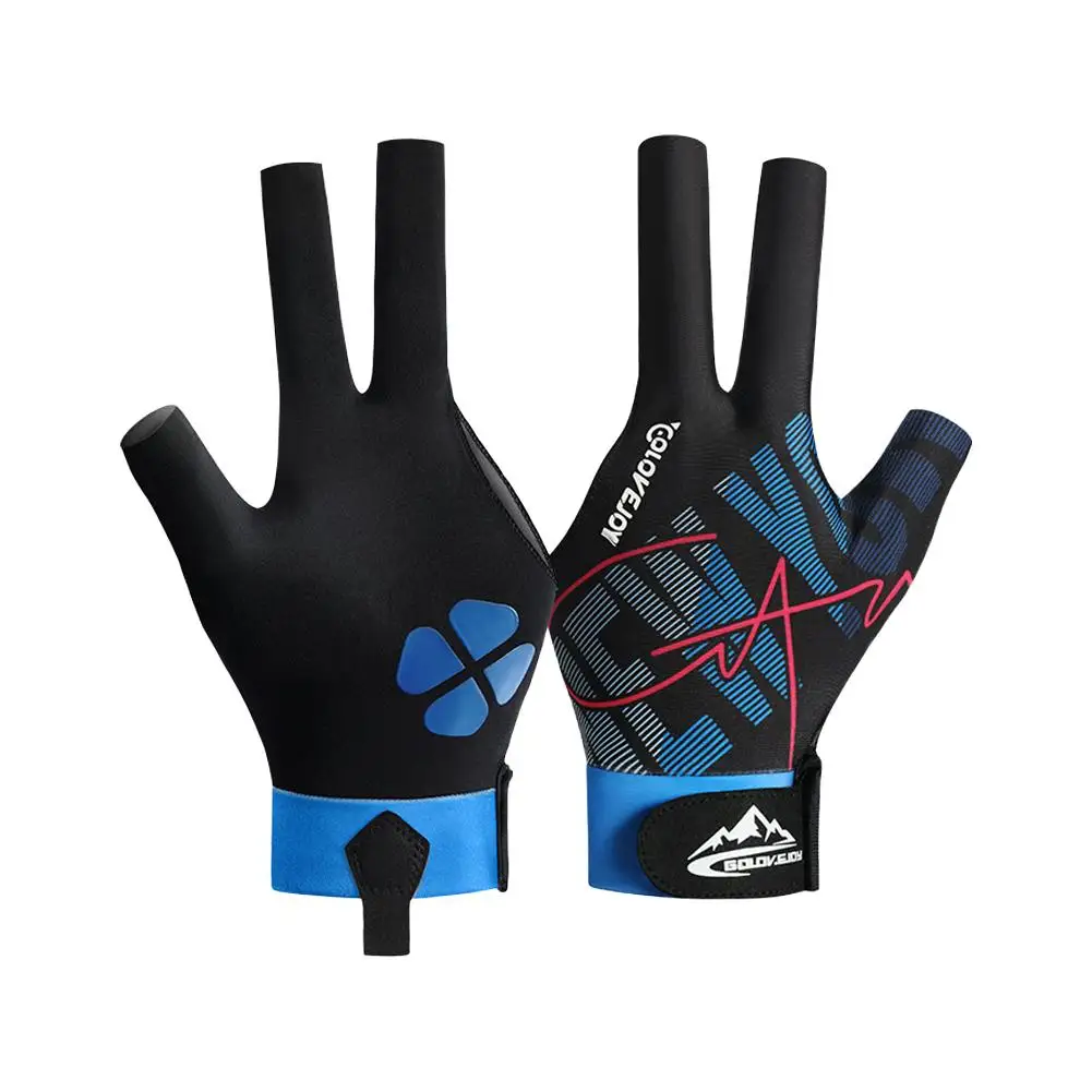 Open Finger Billiard Pool Gloves Adjustable Sticker Amateur Reusable Training Portable Gloves Lightweight Pool Snooker Poly A7B1