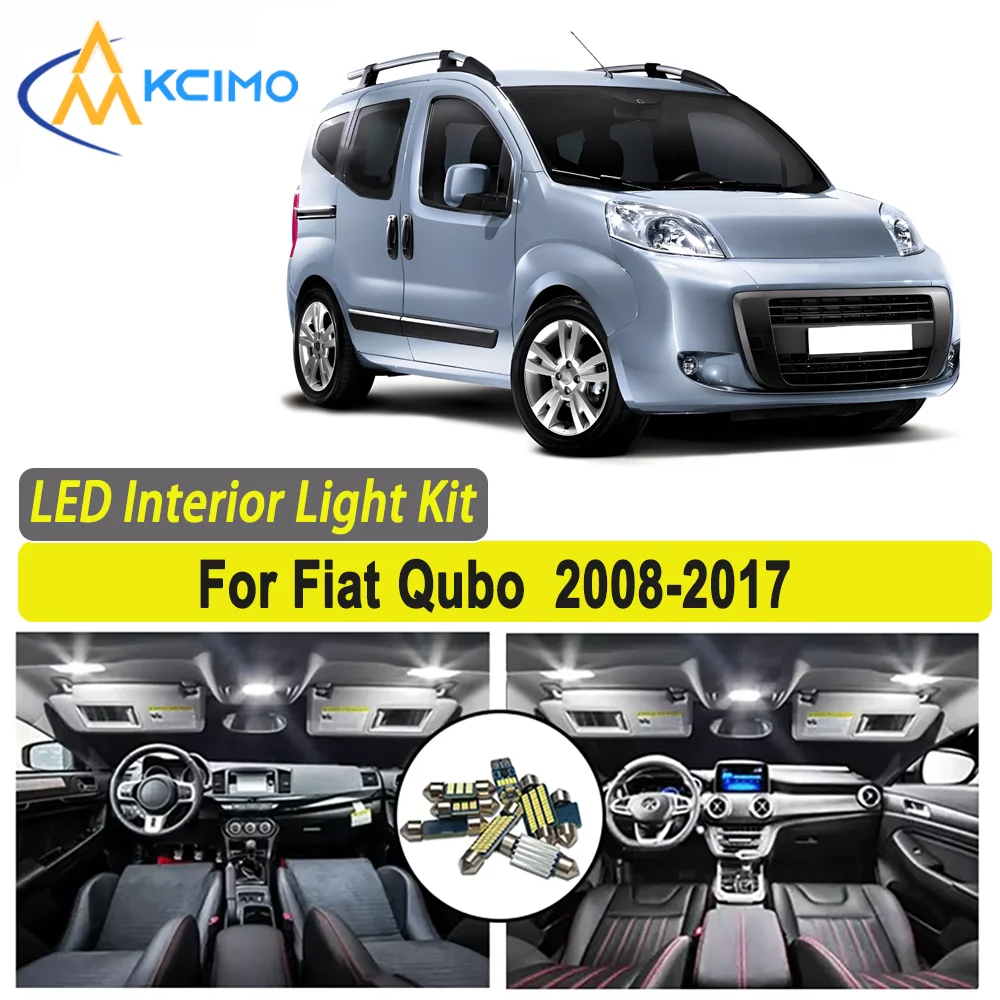 

Kcimo LED For Fiat Qubo (2008-2017) Premium Bright LED Interior Dome Map Trunk Light Kit Car Led Lamps Canbus New Car LED Lights