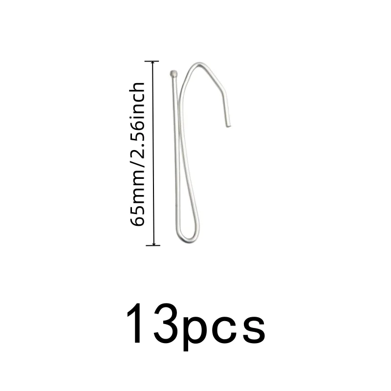 13 pcs Single Curtain Hooks, Silver Iron Material for Living Room Curtain Rod, Multipurpose, Versatile