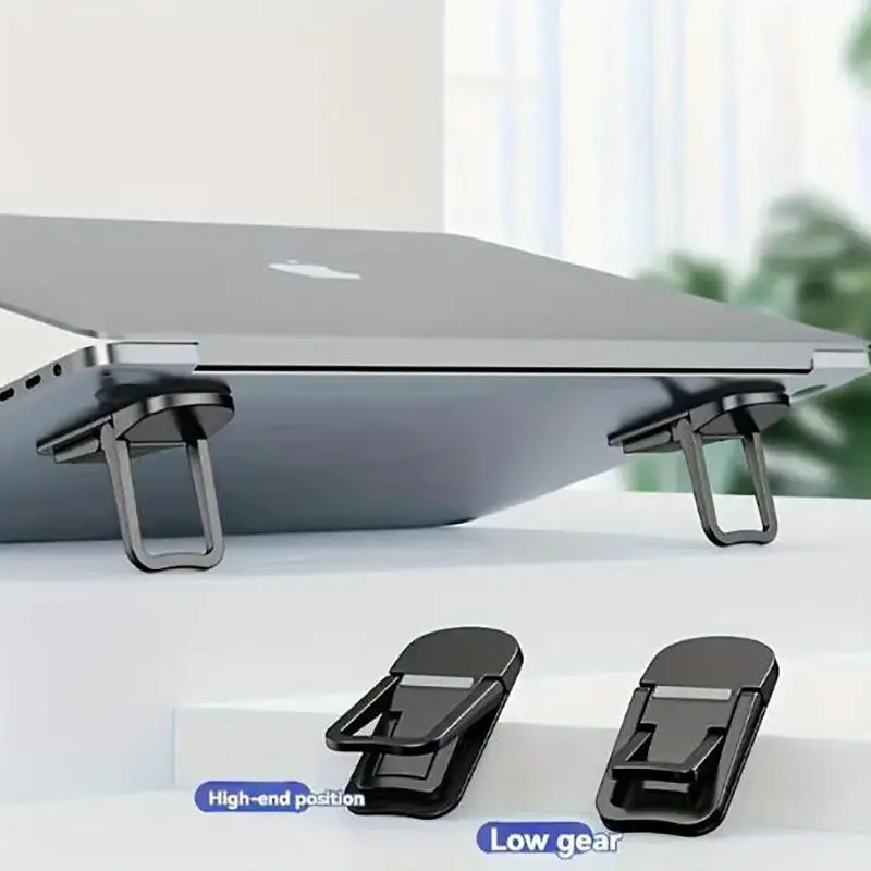 

Laptops Stands Portable Computer Keyboards Stand For Desk Self-Adhesive Invisible Laptops Feet Foldable Laptops Stand