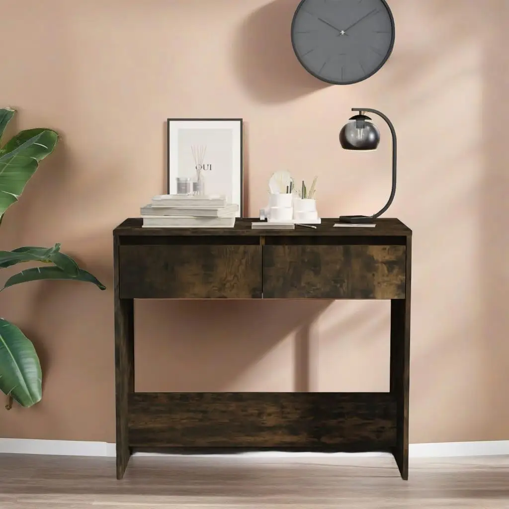 Smoked Oak Console Table 89x41x76.5 cm | Stylish Engineered Wood Design for Modern Interiors