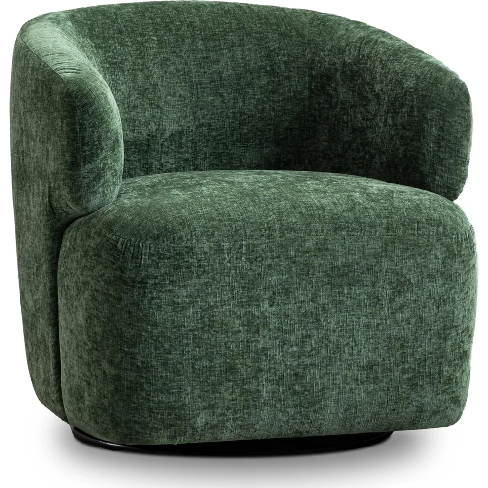 

Swivel Accent Chair, Chenille Barrel Chair for Living Room, Cozy Round Boucle Arm Chair, Metal Base for Club Nursery Bedroom, Gr