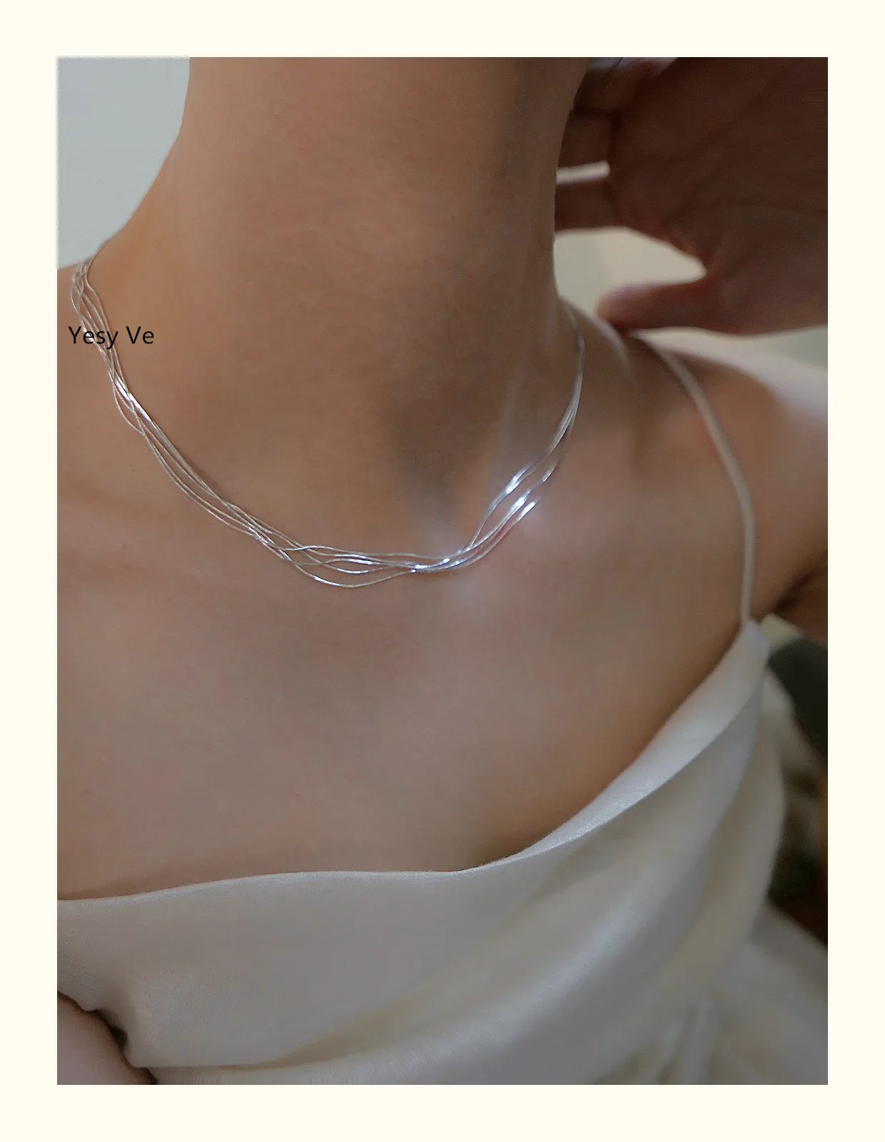 Women Shining Satin Necklace, 100% 925 Silver, 100% Silver, Smooth Quality Glistering, Exquisite Neck Decoration, New Arrival