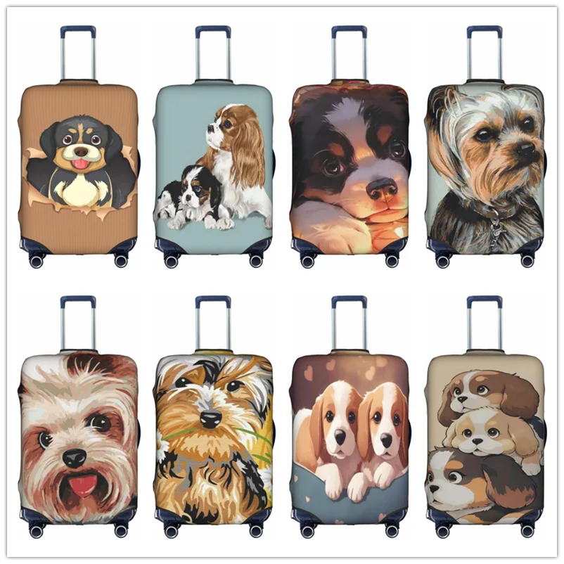 

Travel suitcase protective case suitcase cover elastic protection washable Luggage cover, 18-32 in Dog cartoons cute funny