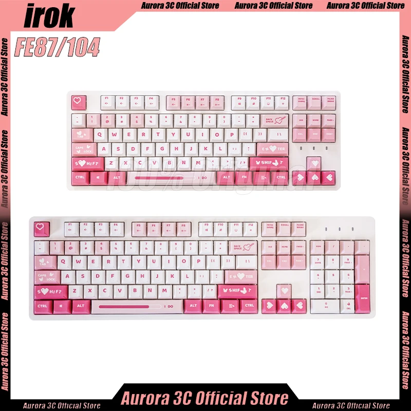 

irok FE87/104 Mechanical Keyboard Wired Keyboard Valentine's Day restrictions Single Mode 87keys PBT keycaps Esports keyboards