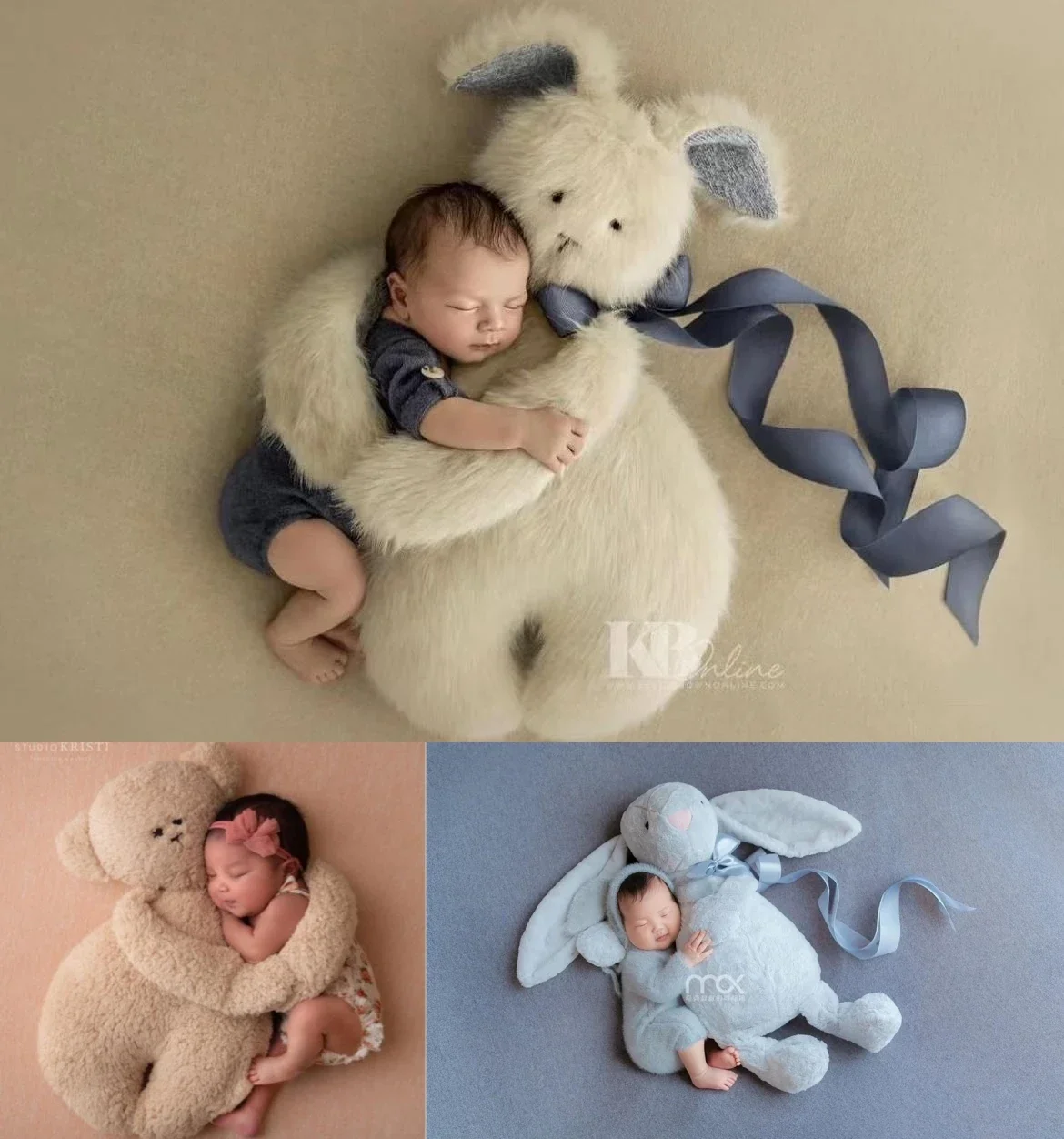Newborn Photography Props for Baby Creative Posing Big Rabbit Furry Cute Alpaca Studio Shooting Accessories Photo Props