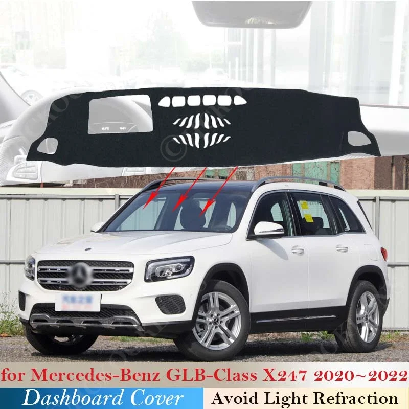 Dashboard Cover Dash Board Mat Carpet Dashmat For Mercedes-Benz GLB-Class X247 2020 2021 2022 Pad Sunshade Cushion Accessories