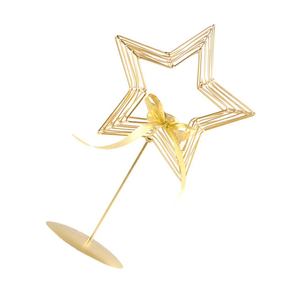 

1pc Pentagram Candlestick Iron Candleholder Star Shape Holder Desk Home Decor Practical Wedding Banquet Metal