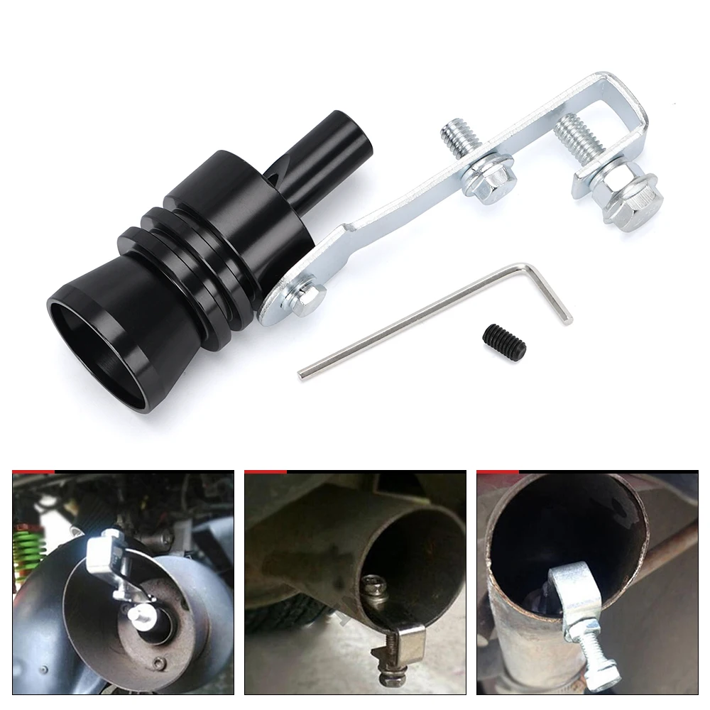 Motorbike Car Exhaust Fake Turbo Whistle Pipe Sound Muffler Blow Off Valve Universal Simulator Whistler S/M/L/XL Accessories