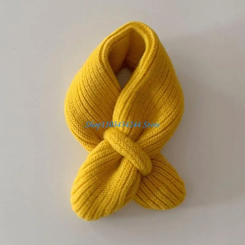 Fashionable Scarf Stylish Children Scarf Solid Color Autumn Winter Knitted Scarf