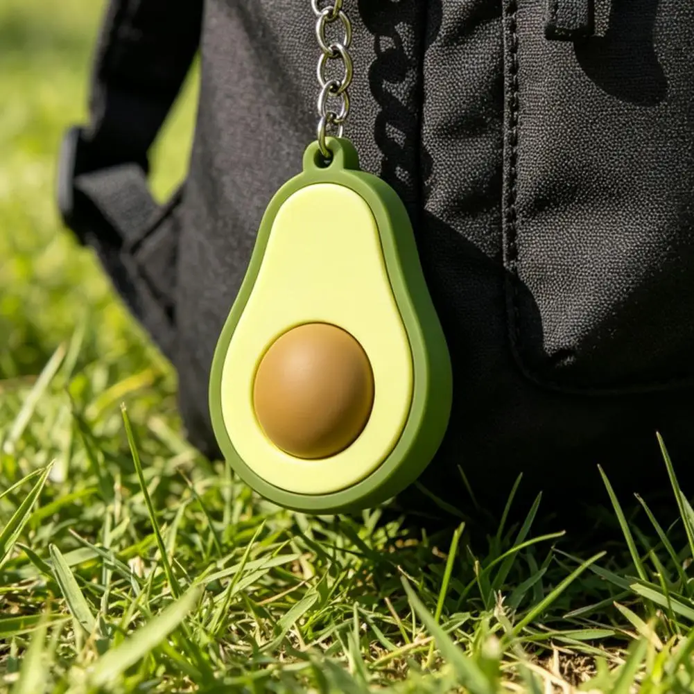 3D Printed Avocado Clicker Keychain Decompression Button Keyring Fidget Toy Home Office Worker Anxiety Stress Relief Desk Toy