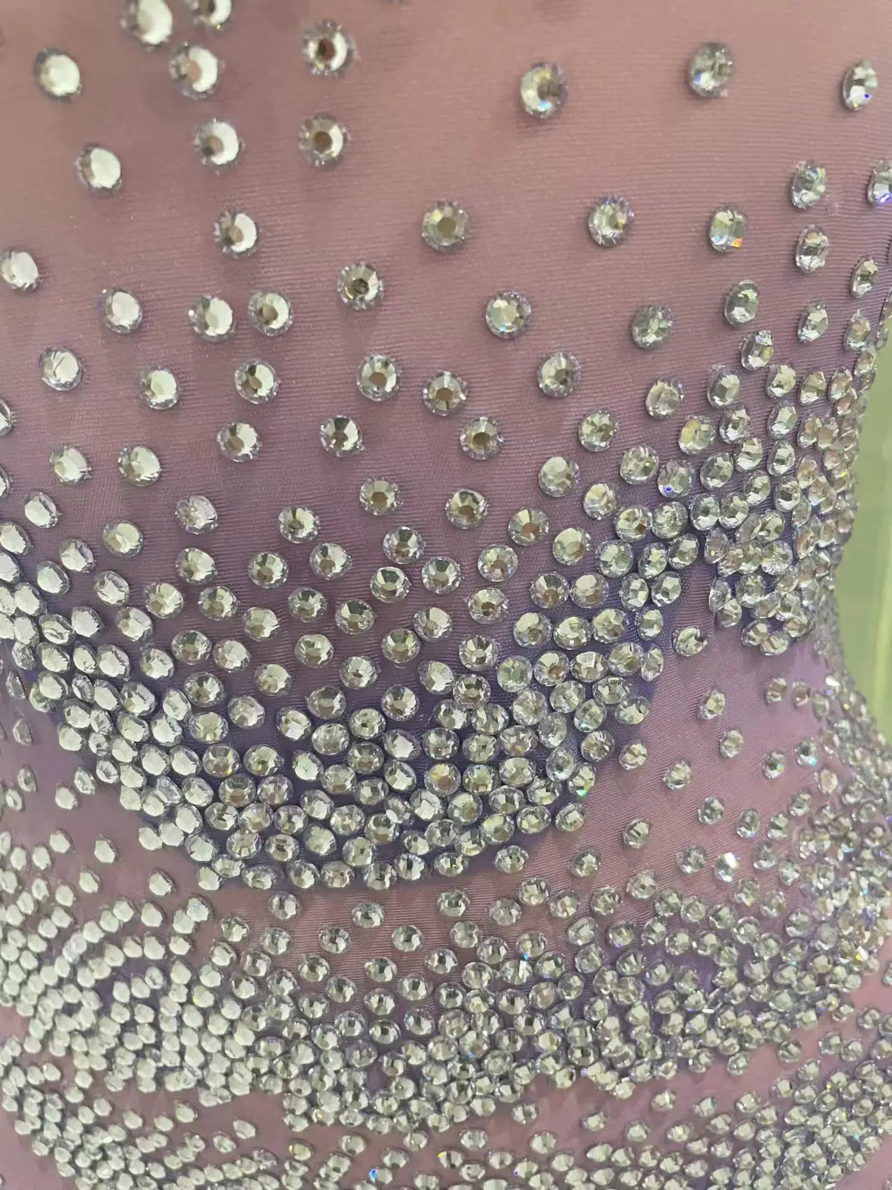 STOCK Sparkly Rhinestones Short Dress purple Women Celebrate Birthday Dress Prom Party Outfit Singer Sexy Stage Wear