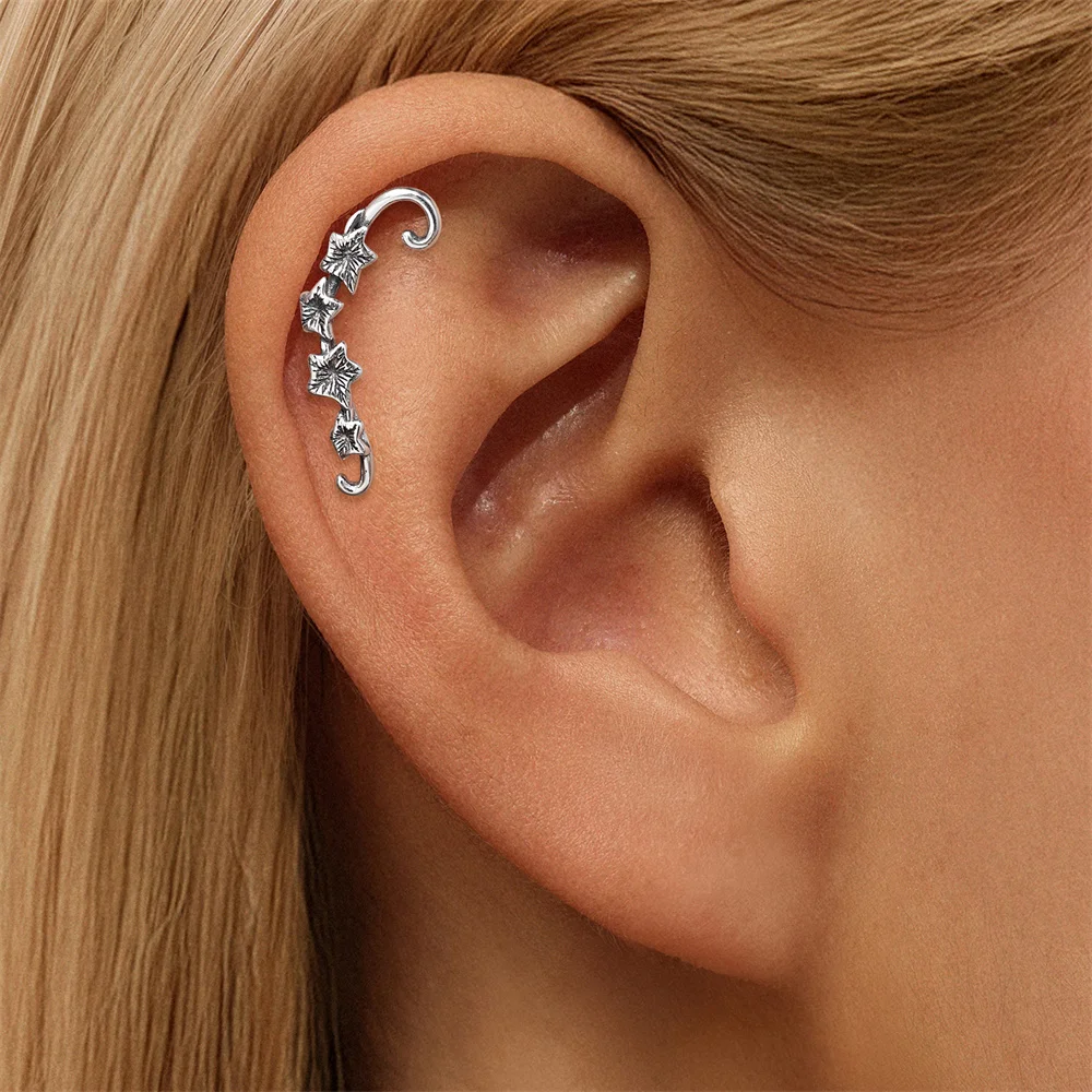 CANNER 1 Stück 925 Sterling Silber Gotischer Blumen-Ohrstecker für Damen, Europa und Amerika, Vintage-Ohrstecker, Geschenk – Detail 6