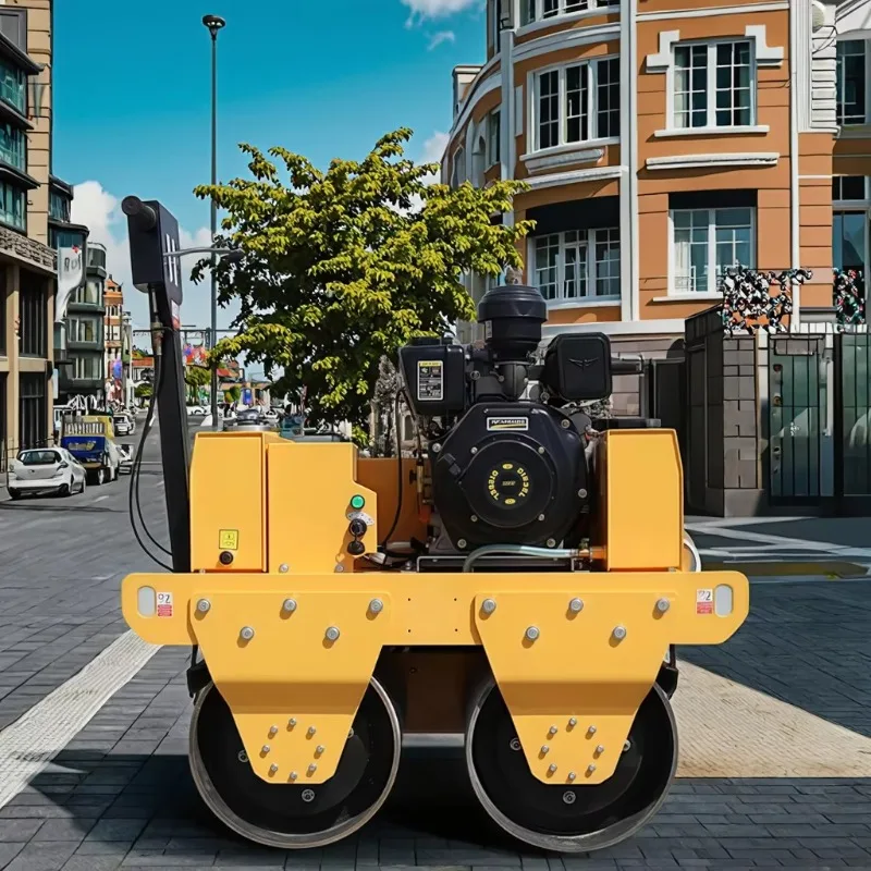 Engine Powered Road Roller Machine 1 Ton Dual Drum Road Roller Mini Compactor Dual Drum Roller Machine Manufacturer in China