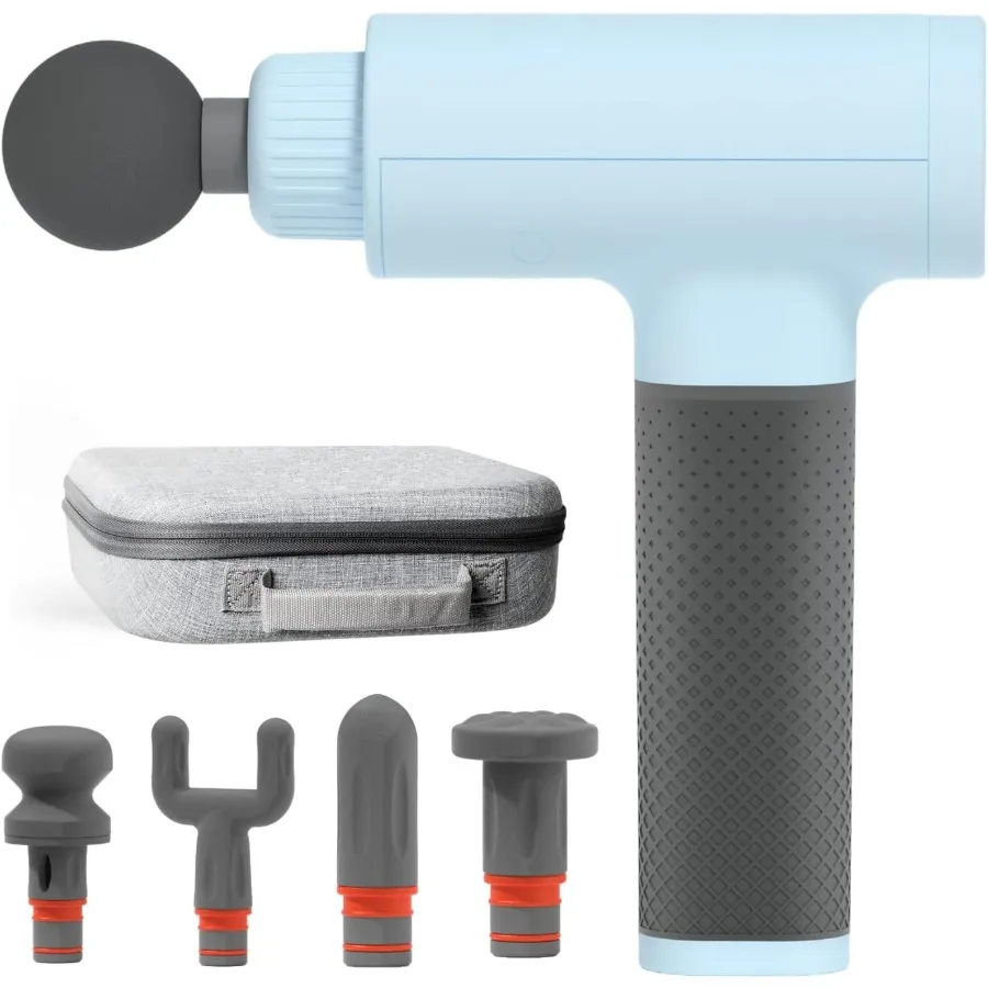 

Powerboost Massage Gun for Deep Tissue Percussion Therapy with 5 Attachments and 6 Speed Settings Ideal for Shoulder Back and L