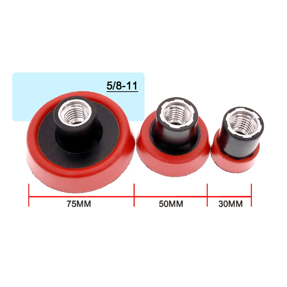 3 pçs placa de polimento 1/2/3 Polegada placa almofada de apoio lixar polimento almofada titular esponja almofada 5/8-11 rosca ferramentas de moagem peças