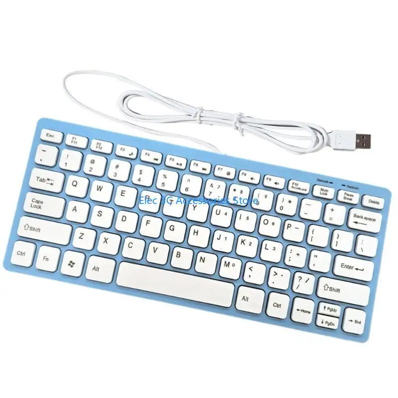 Y51A Wireds USB Mini Keyboards 78 Thin Ergonomic Business Keyboards for PC Laptop