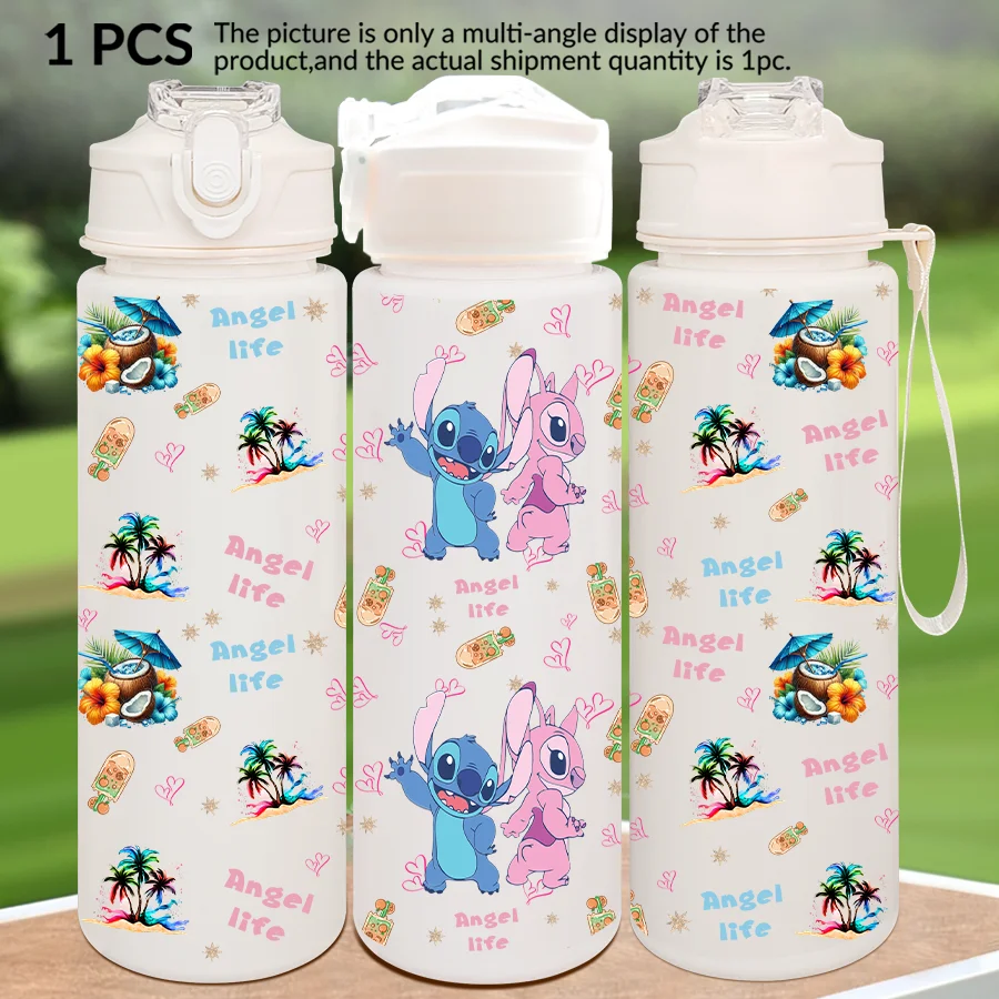 

1 шт. Disney, вышивка, ангел с принтом 23-32 унций, многопластиковая бутылка для воды, портативная спортивная чашка для воды, подарок на день рождения