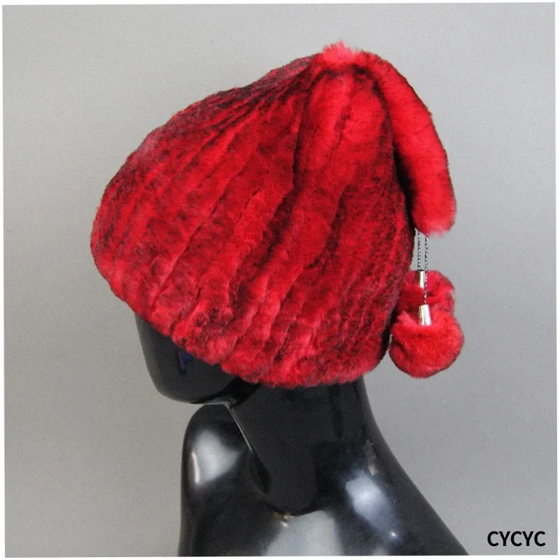 100% Real Fur Hat for Women Natural Rex Rabbit Fur Russian Ushanka Hats Winter Thick Warm Ears Fashion Bomber Cap Girls Fur Hat
