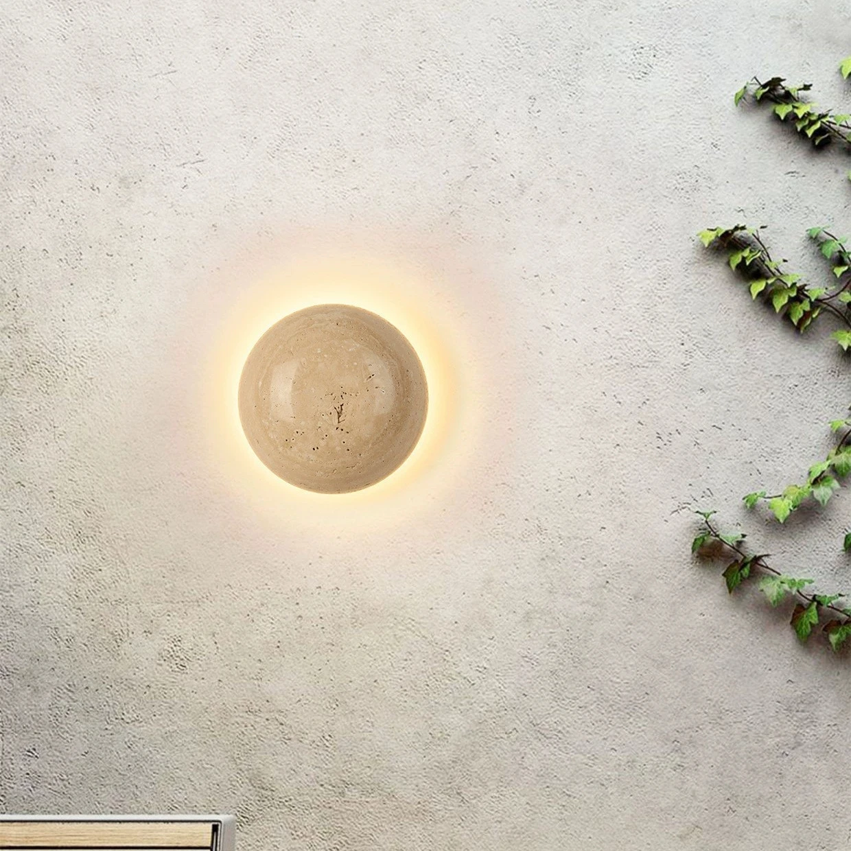 

Middle ancient style yellow cave stone outdoor waterproof wall lamp villa courtyard garden terrace balcony stone lamp
