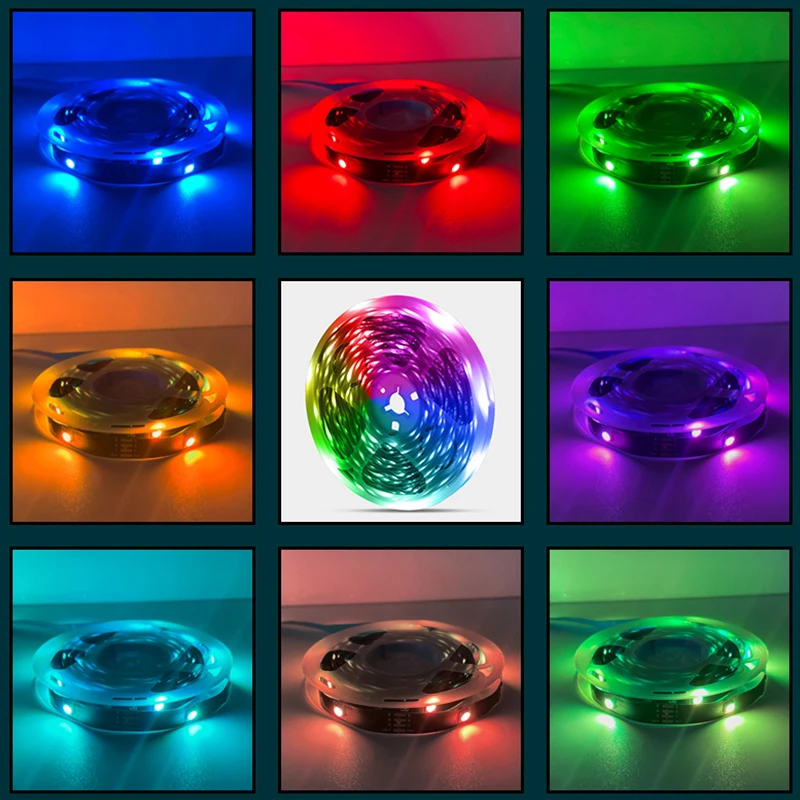 Dimmable RGB LED Lights Controller, Bluetooth, Controle Remoto Inteligente, USB, Strip Light, 24Key, 5V