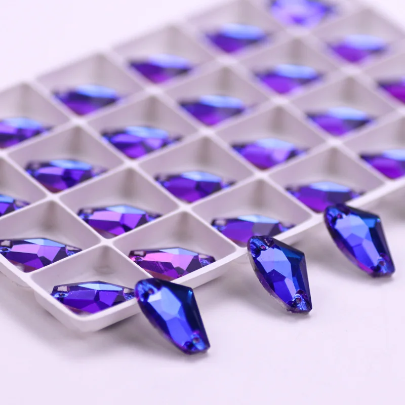 3256 New Color Knife-shaped Galactic Sew On Crystal Glass FlatBack Rhinestone AX Sewing Strass Stone For Fabric Dress Decoration