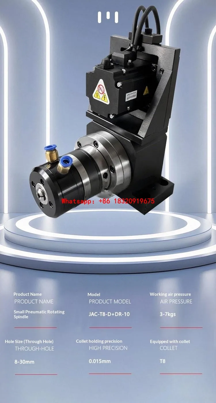 Cyclmotion CNC Compact Mini Rotary Chuck Spindle Unit JAC-T8-D with DR-10 Automated Pneumatic Chuck