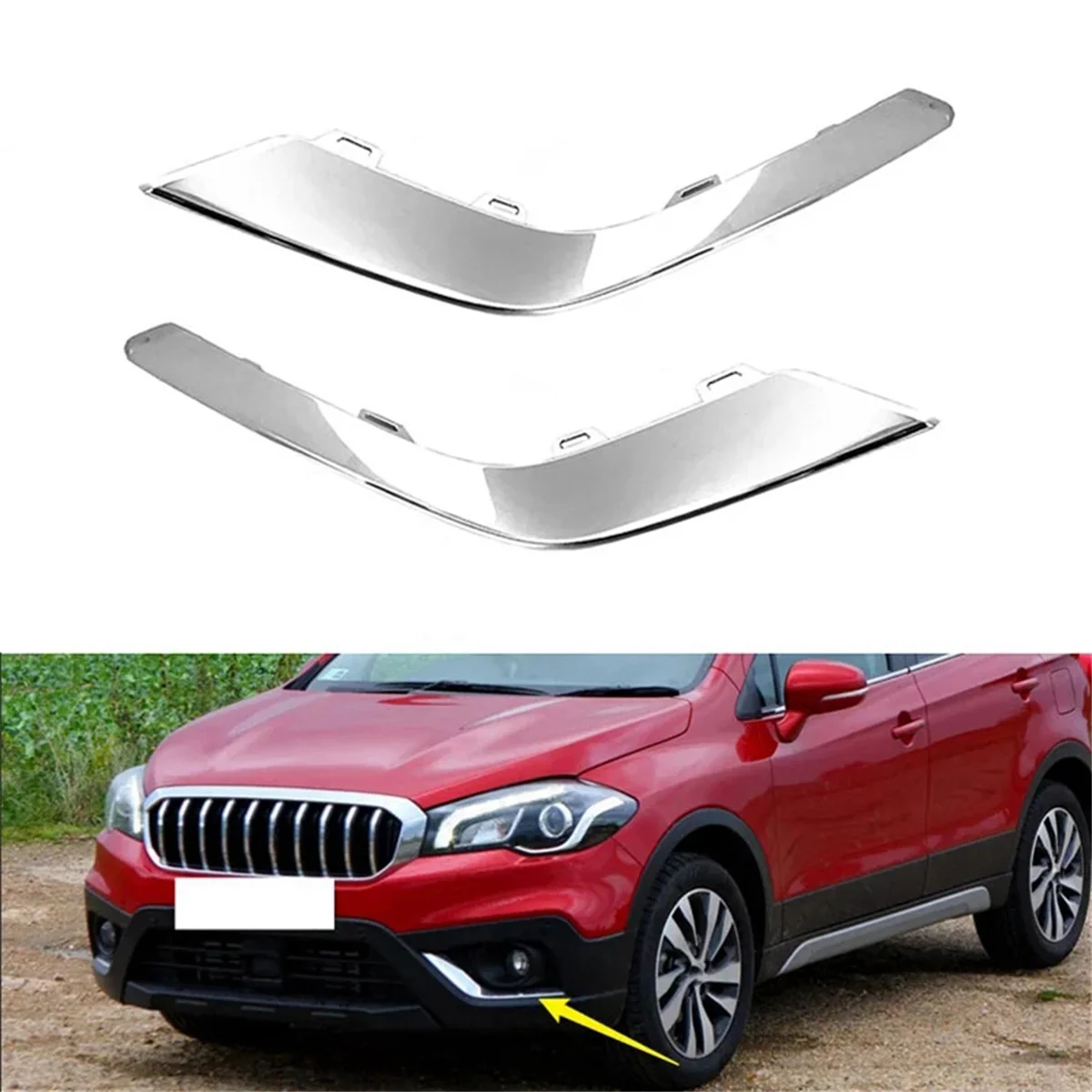 Auto Mistlamp Lamp Chrome Trim Cover Garneer Voor Suzuki SX4 S-Cross Facelift SX4 Crossover 2016-2021