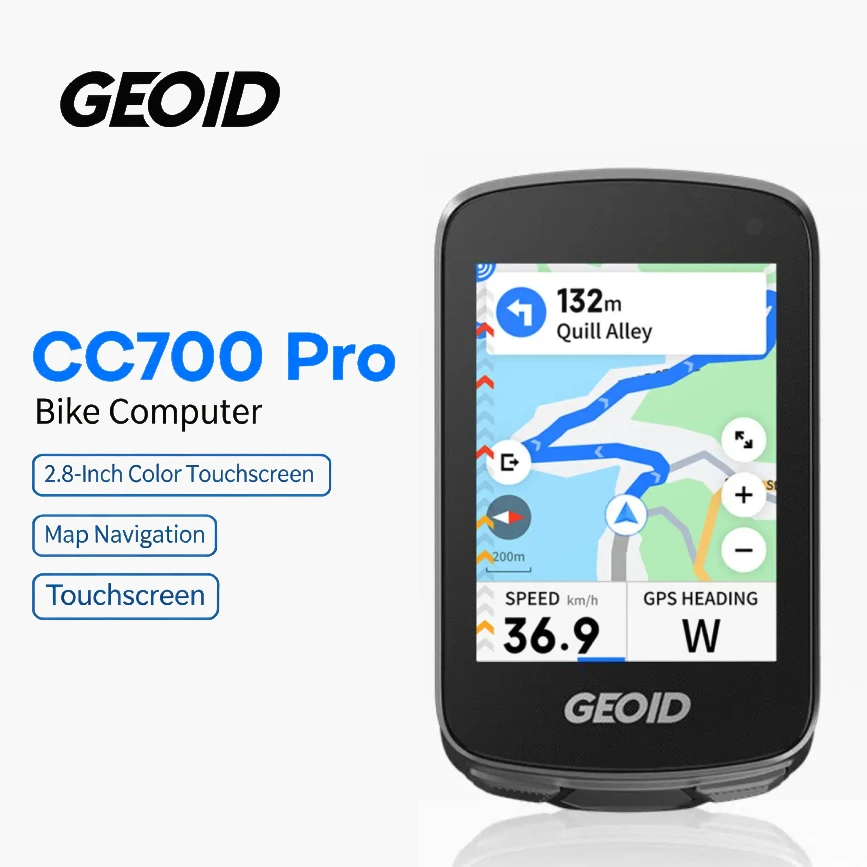 GEOID CC700 Pro Bicycle Computer 2.8-Inch Touchscreen GPS Bike