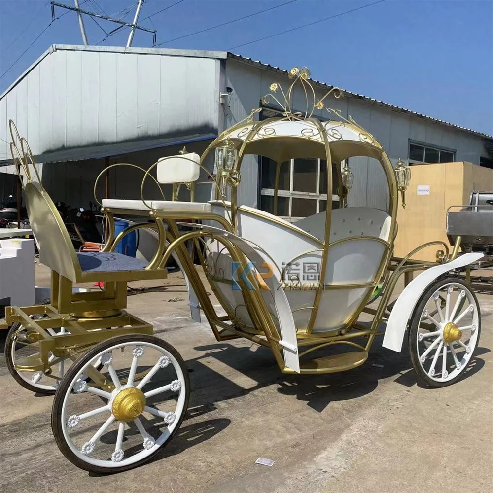 

Luxury Royal Cinderella Wedding Pumpkin Carriage Customized Classic Gorgeous Horse Drawn Pumpkin Carriage For Wedding
